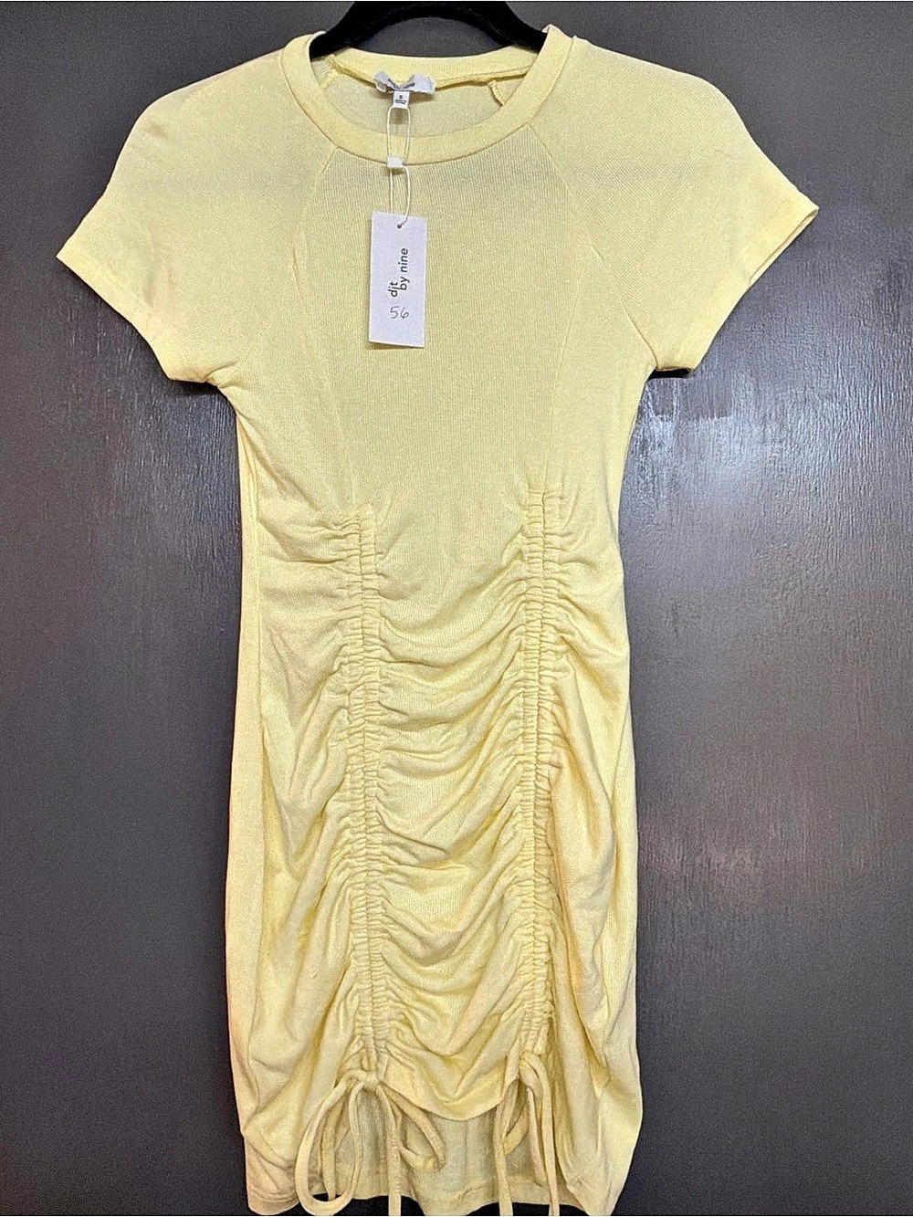edit by nine Ruched Mini Dress in Yellow Size Small NWT